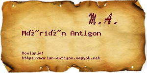 Márián Antigon névjegykártya